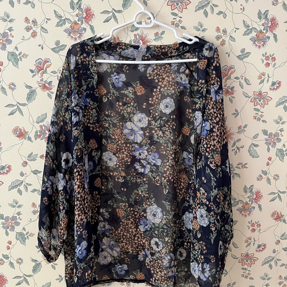 Floral Sheer Women's Cardigan